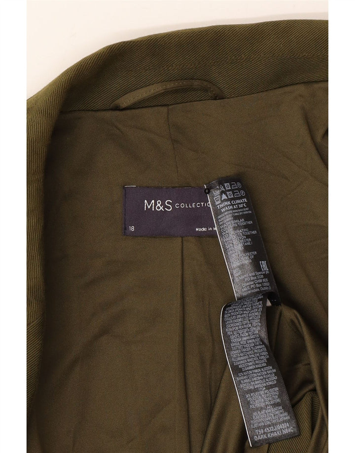 Marks & Spencer Γυναικείο μπλέιζερ μπουφάν UK 18 XL Χακί βαμβακερό