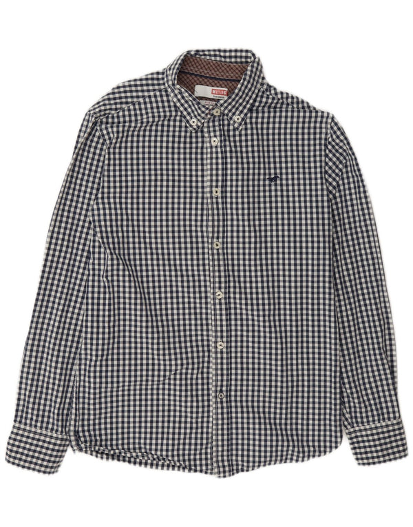 Ανδρικό πουκάμισο Mustang Slim Fit Medium Navy Blue Gingham Cotton