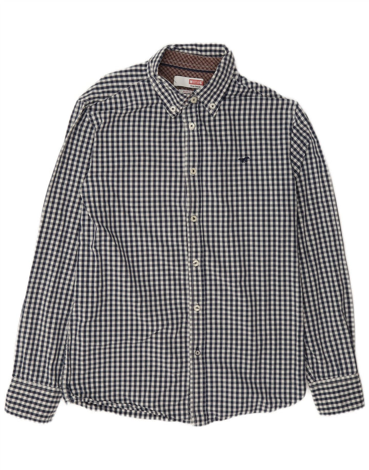Ανδρικό πουκάμισο Mustang Slim Fit Medium Navy Blue Gingham Cotton