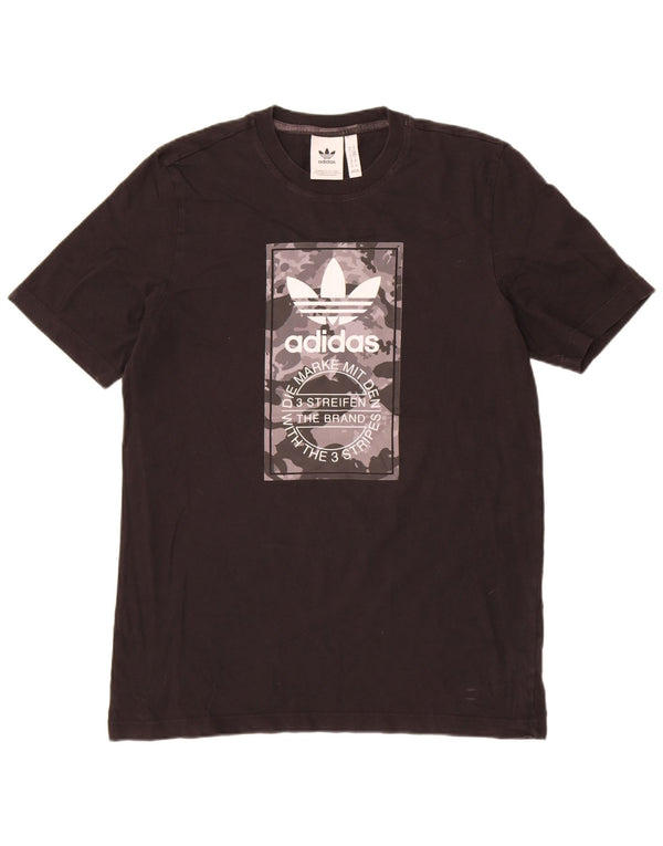 Ανδρικό γραφικό T-Shirt Adidas Top Μεσαίο μαύρο βαμβακερό