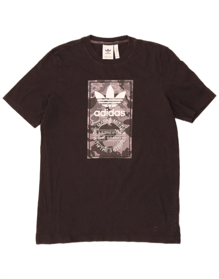 Ανδρικό γραφικό T-Shirt Adidas Top Μεσαίο μαύρο βαμβακερό