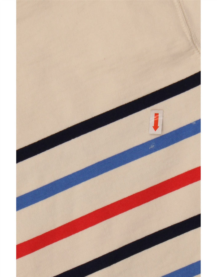 Joules Γυναικεία φούτερ υπερμεγέθη Jumper UK 8 Small White ριγέ βαμβακερό