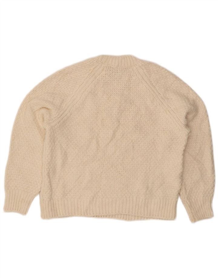 Marks & Spencer Γυναικείο πουλόβερ με λαιμόκοψη UK 10 Small Off White