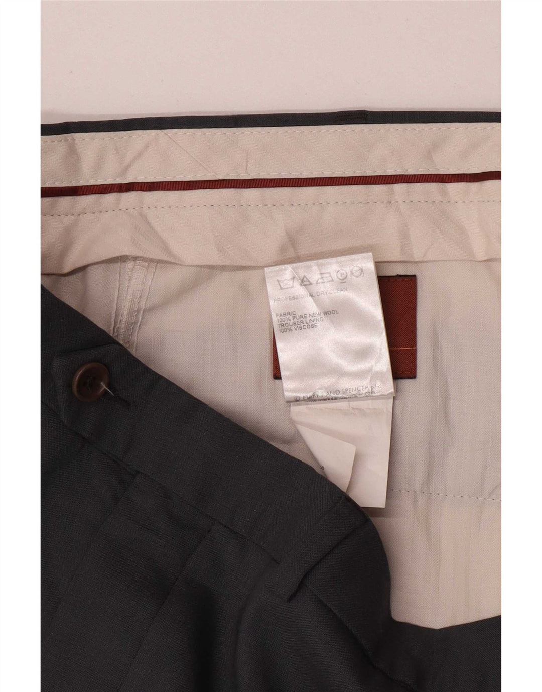Ανδρικό ίσιο παντελόνι Marks & Spencer W36 L29 Γκρι νέο μαλλί
