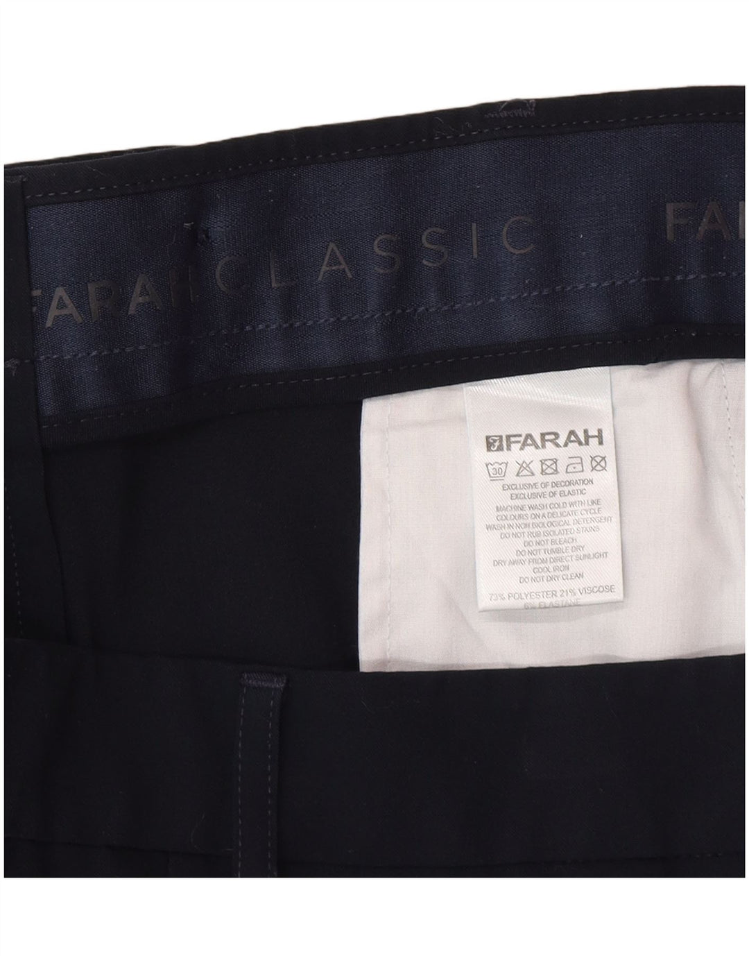 Farah Ανδρικό ίσιο casual παντελόνι W34 L29 Navy Blue Polyester