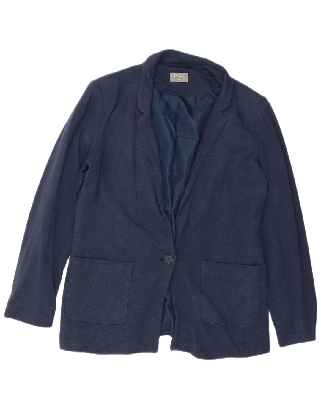 Oasis Γυναικείο Μπλέιζερ με 1 Κουμπί μπουφάν UK 12 Medium Navy Blue
