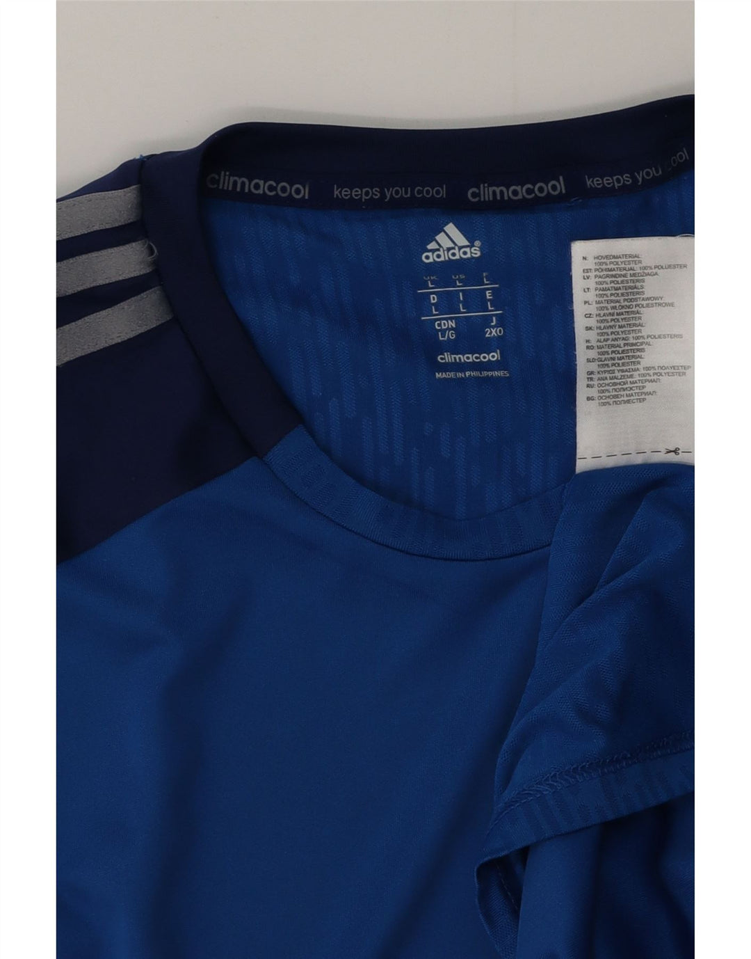 Ανδρικό γιλέκο Climacool ADIDAS Top Large Blue Colorblock Πολυεστέρας