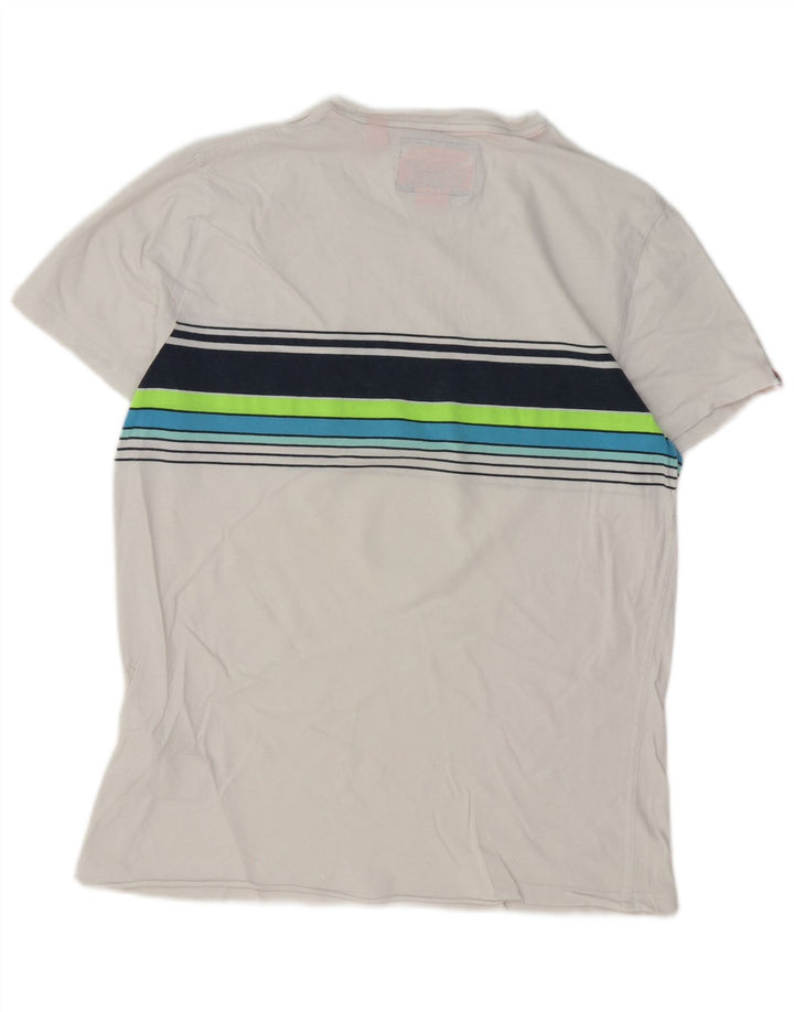 Superdry Ανδρικό T-Shirt Top XL Λευκό ριγέ βαμβακερό