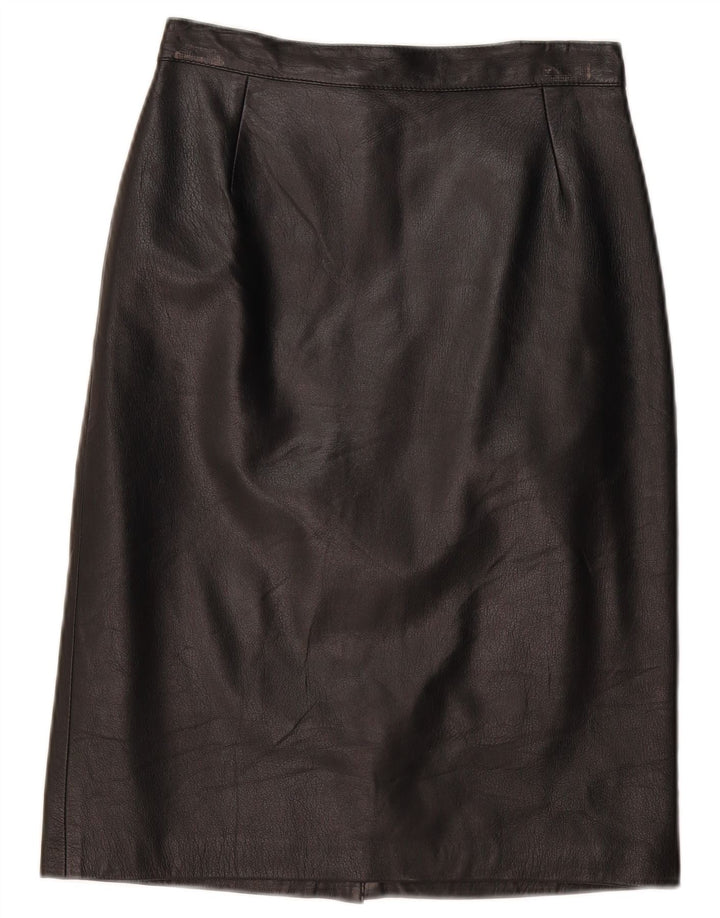 Γυναικεία Δερμάτινη Φούστα VINTAGE IT 44 Medium W28 Μαύρη Δερμάτινη