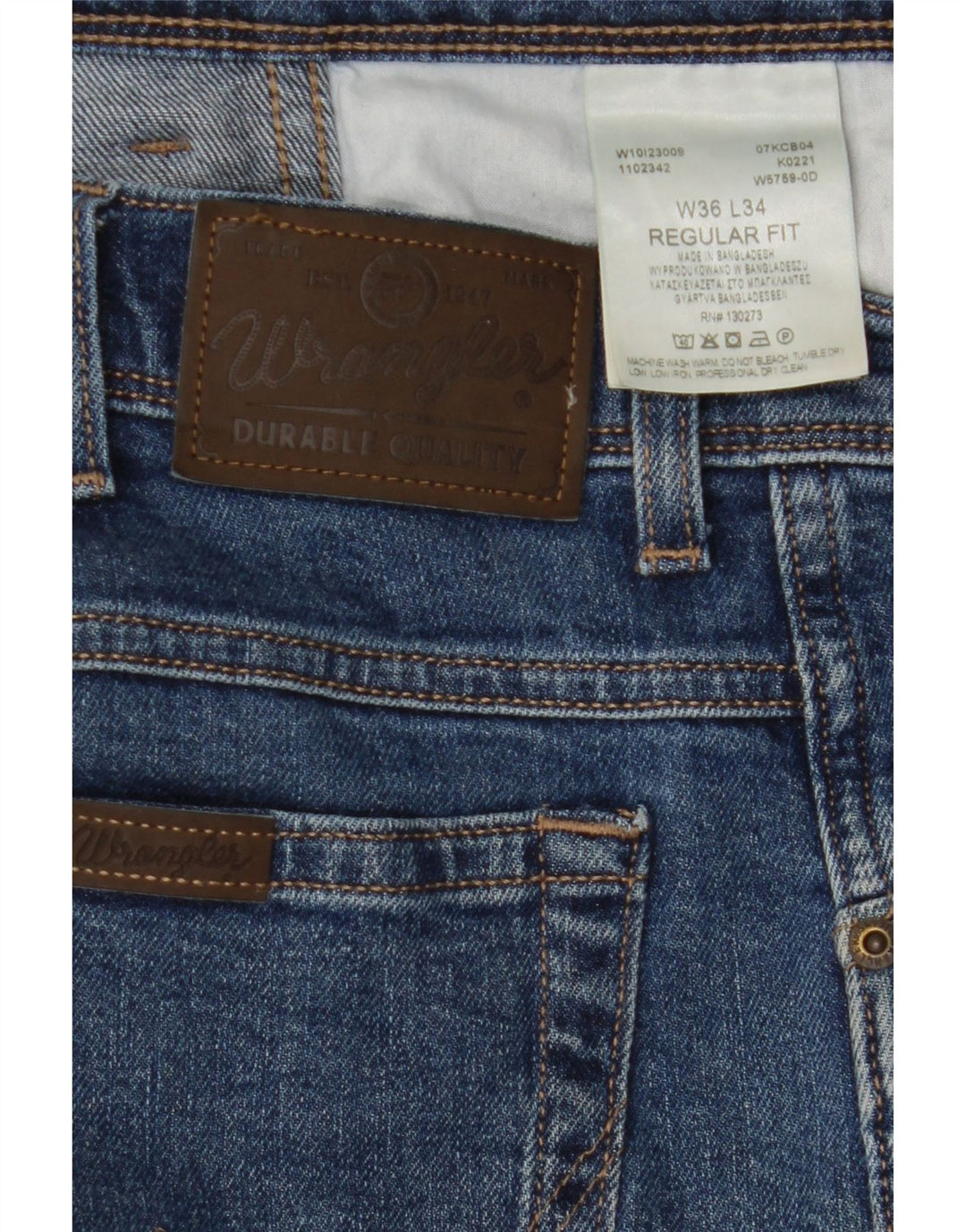 Ανδρικό τζιν WRANGLER ίσιο W36 L34 Μπλε βαμβακερό