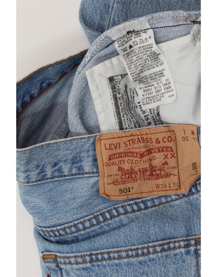 LEVI'S Ανδρικό τζιν 501 ίσιο W34 L30 Μπλε βαμβακερό