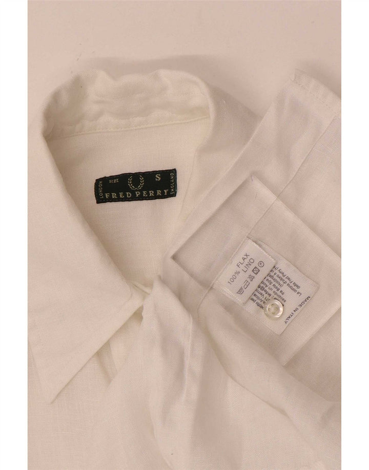 Fred Perry Γυναικείο πουκάμισο 3/4 μανίκι UK 10 Small White Len