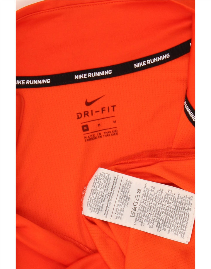 Γυναικεία NIKE φόρμα πουλόβερ με φερμουάρ Dri Fit Top UK 14 Medium Orange