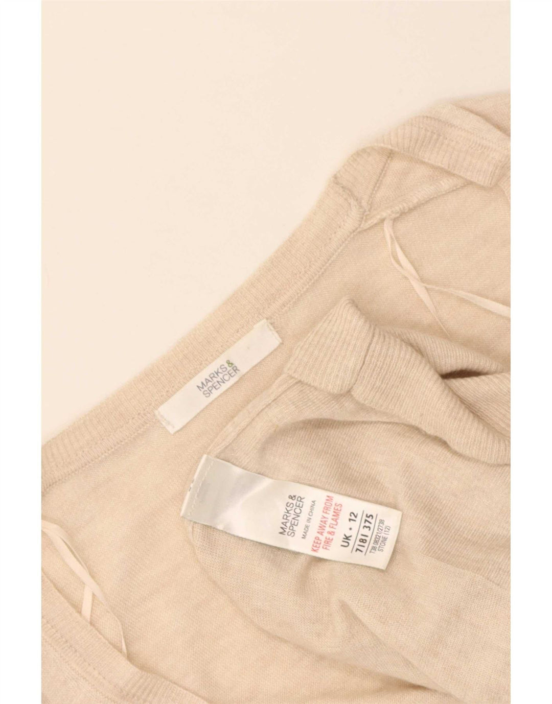 Marks & Spencer Γυναικείο πουλόβερ Longline Cardigan UK 12 Medium Beige Flecked