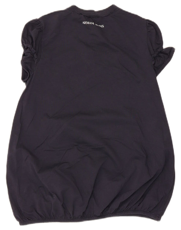 Armani Γυναικεία Γραφική Μπλούζα Top EU 34 2XS Navy Blue Cotton