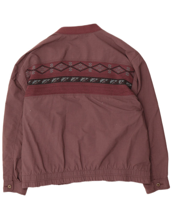 Vintage Ανδρικό Διπλό Μπουφάν Bomber IT 54 2XL Purple Geometric