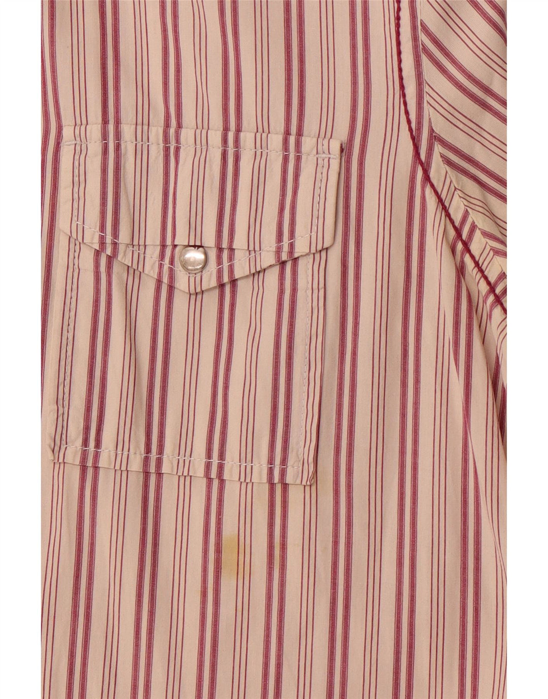 Ανδρικό κοντομάνικο πουκάμισο Diesel Βαμβακερό μεσαίο κόκκινο ριγέ