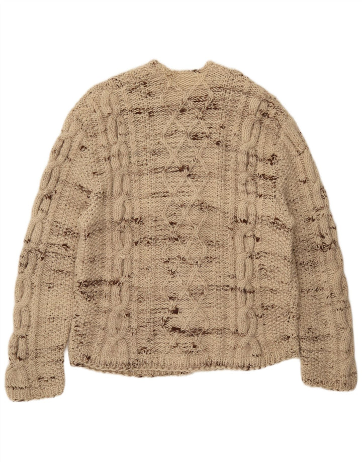 Vintage Ανδρικό Ζακέτα πουλόβερ Μεγάλο Μπεζ Flecked