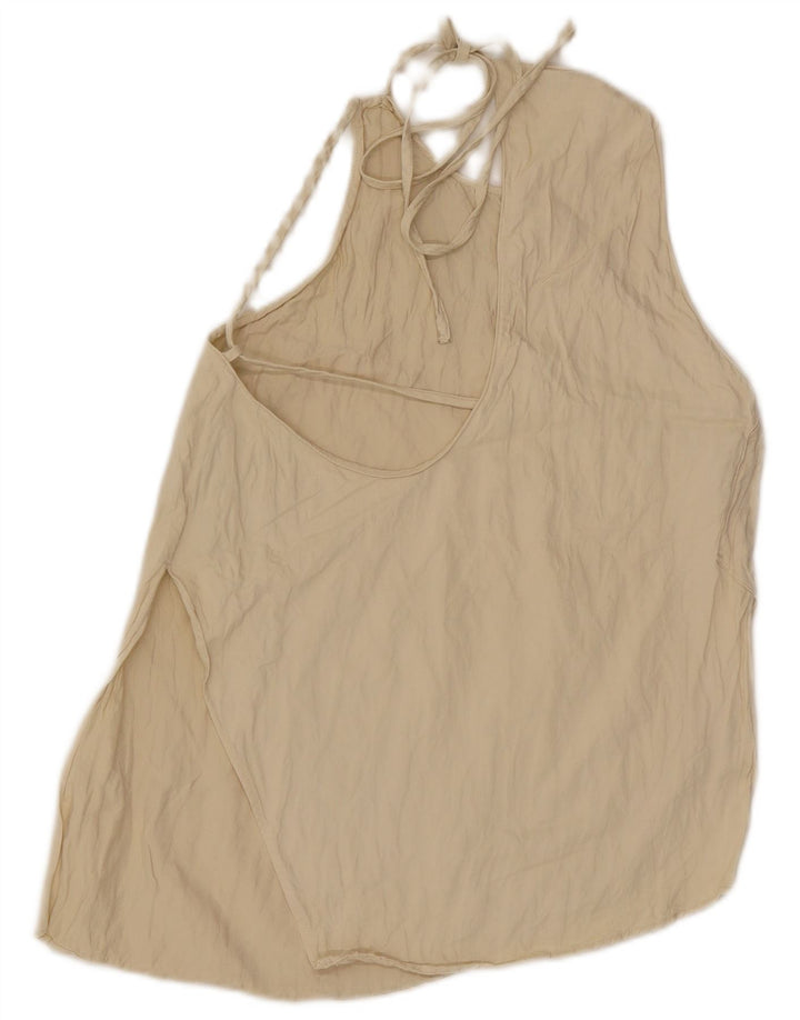Zara Womens Halter Top 10 Small Off White Viscose