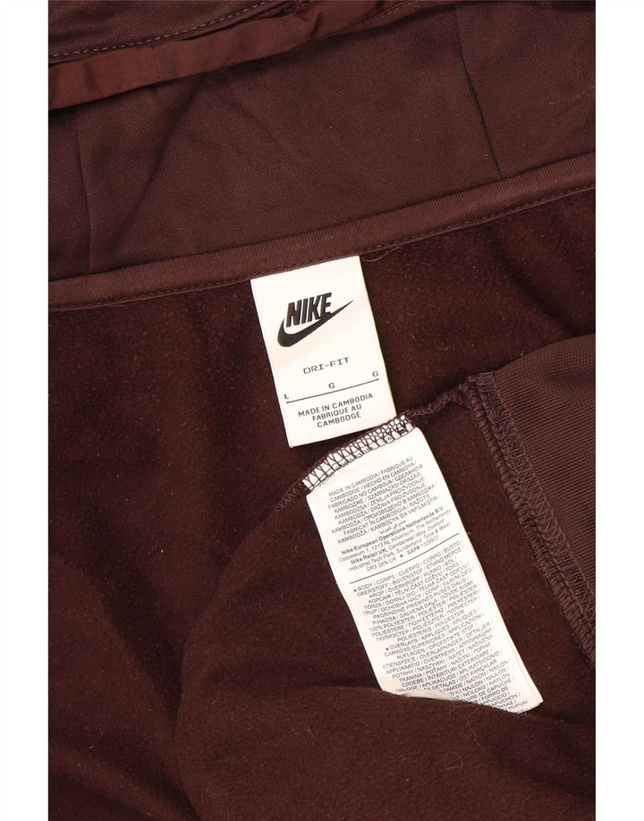 Ανδρικό πουλόβερ NIKE με κουκούλα με φερμουάρ Dri Fit Μεγάλο καφέ πολυεστέρα