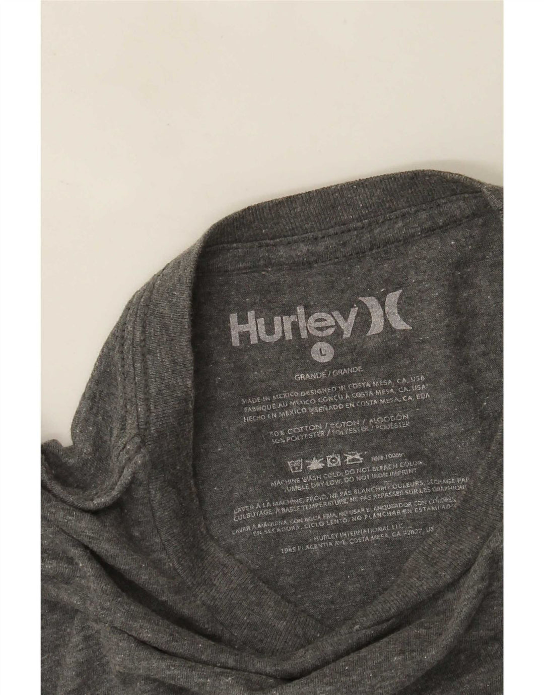 Ανδρικό γραφικό τοπ Hurley, μακρυμάνικο μεγάλο γκρι βαμβακερό