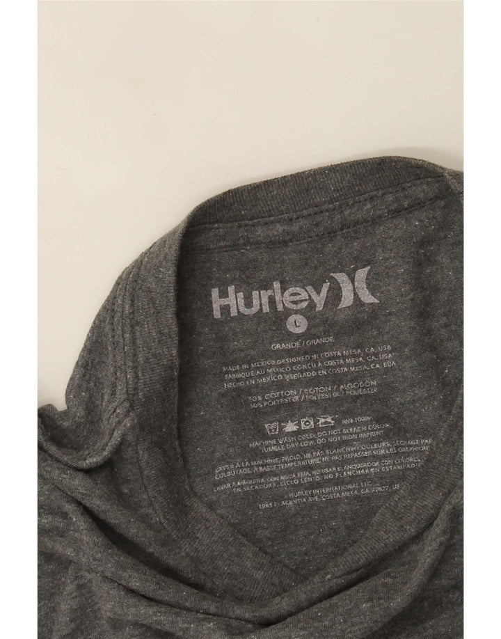 Ανδρικό γραφικό τοπ Hurley, μακρυμάνικο μεγάλο γκρι βαμβακερό