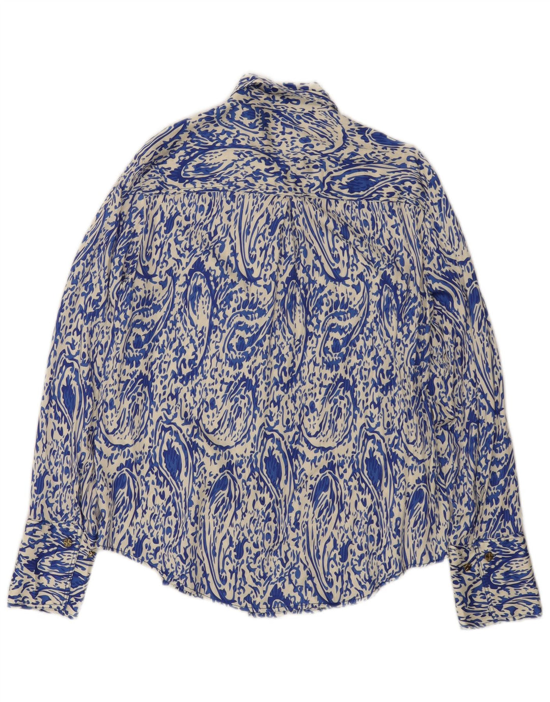 Zara Γυναικείο πουκάμισο Loose Fit UK 10 Small Blue Paisley