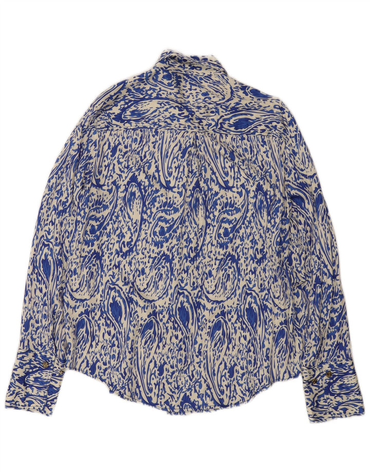 Zara Γυναικείο πουκάμισο Loose Fit UK 10 Small Blue Paisley