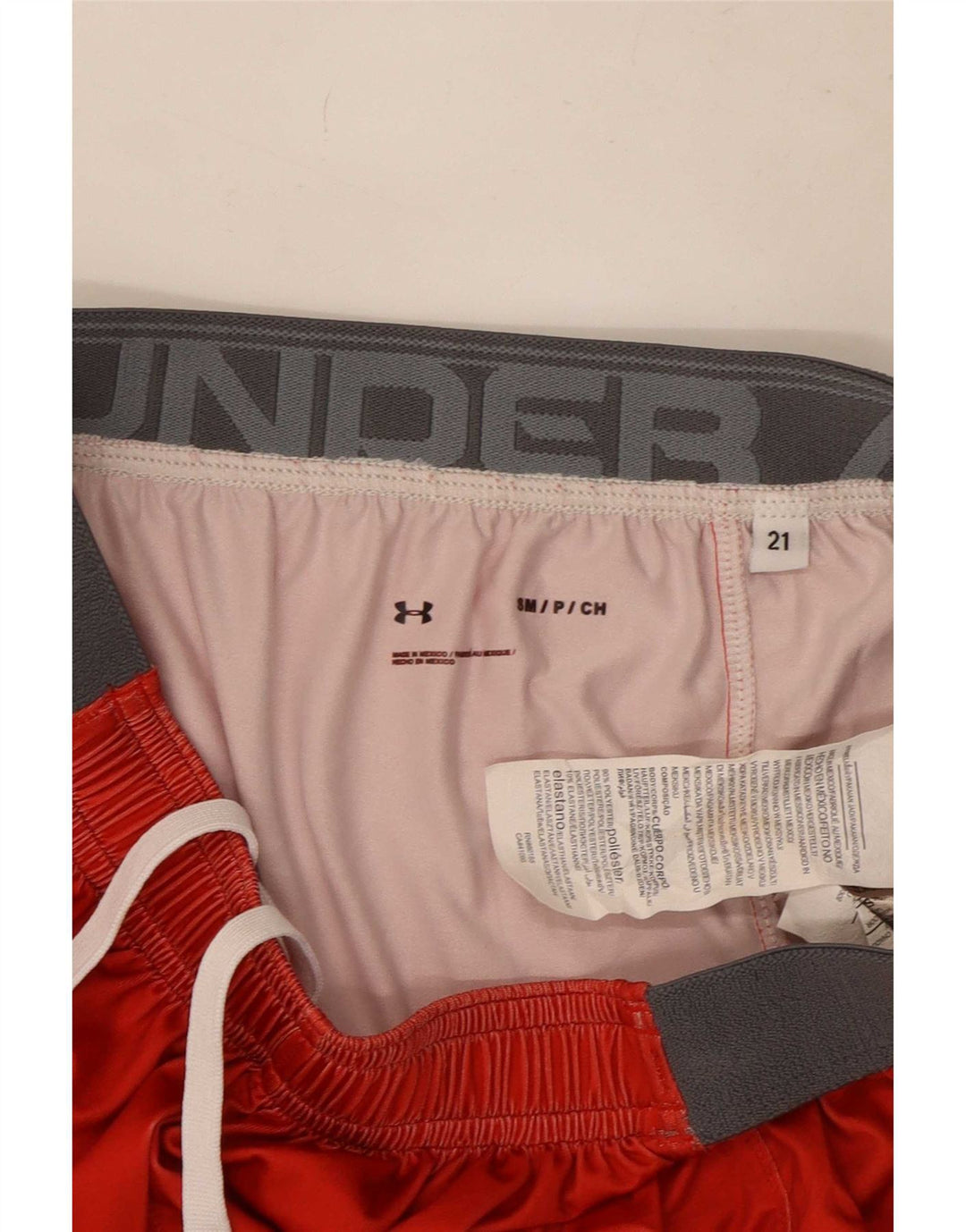 Under Armour Γυναικείο αθλητικό σορτς UK 10 Small Red Colourblock Πολυεστέρας