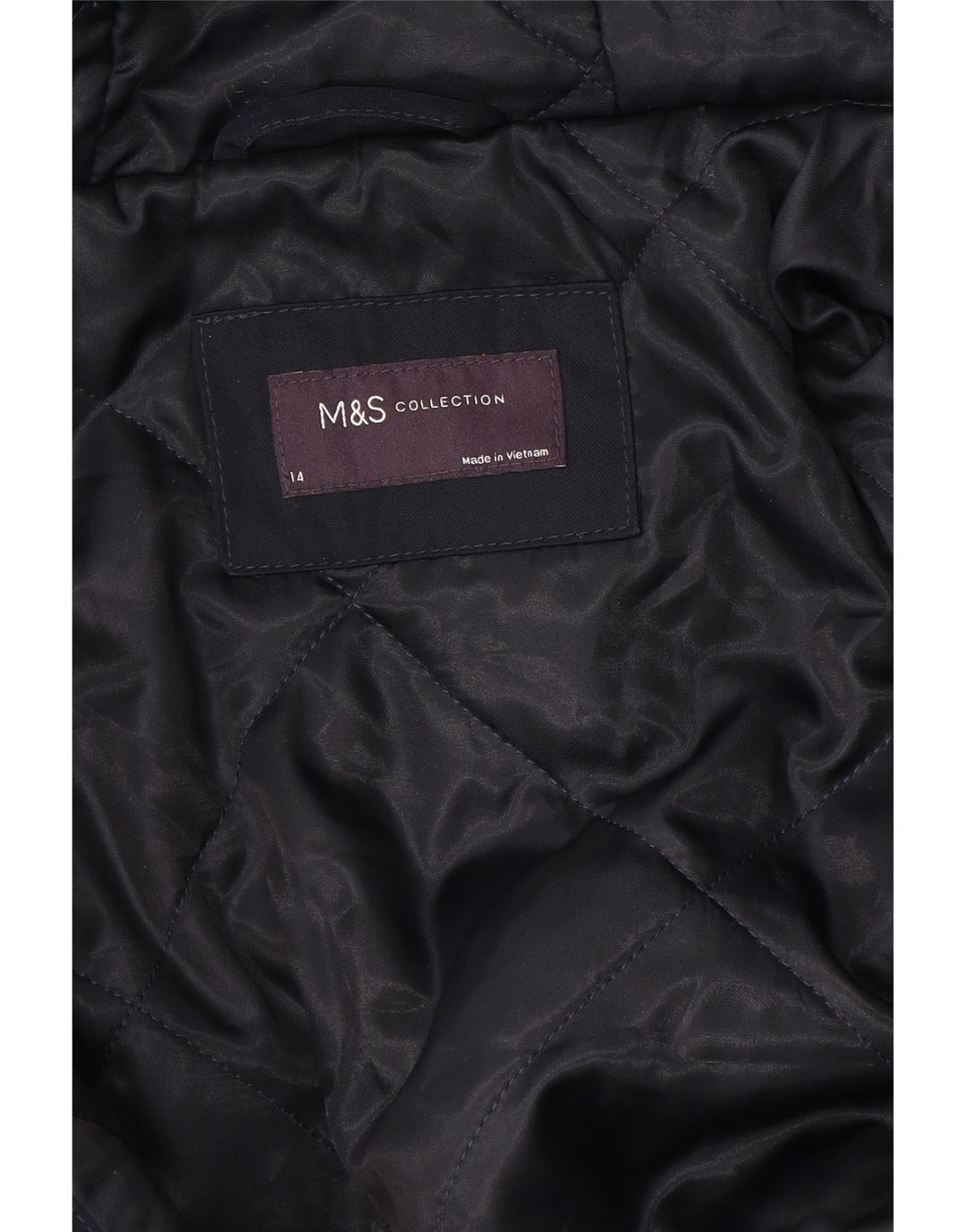 Marks & Spencer Γυναικείο παλτό με κουκούλα αντιανεμικό UK 14 Medium Navy Blue