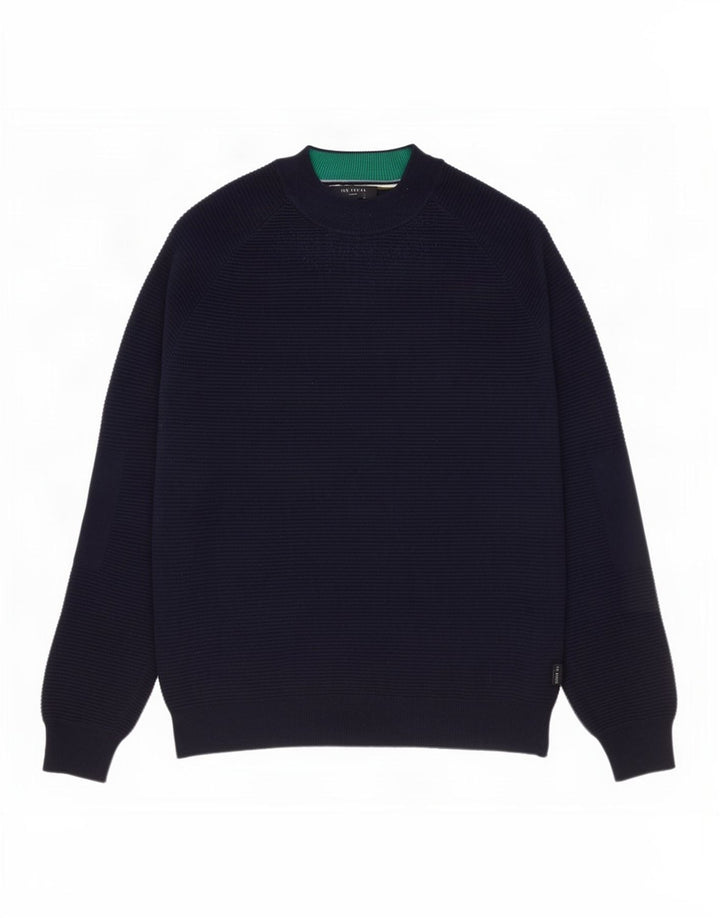 Ted Baker Ανδρικό πουλόβερ με λαιμό χελώνα, νούμερο 3, μεσαίο, μπλε βαμβακερό