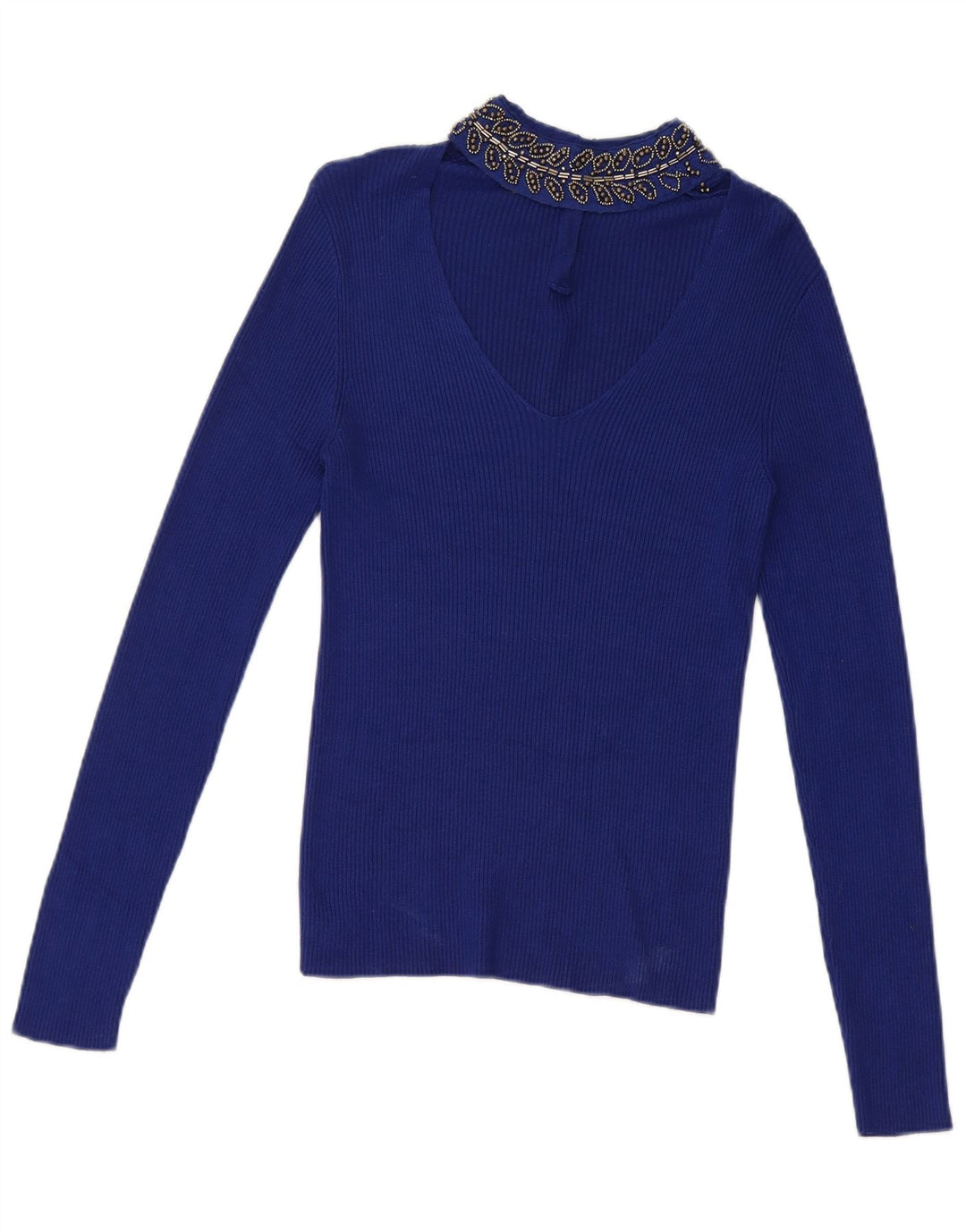 Oasis Womens Crop Top UK 8 Small Blue Viscose