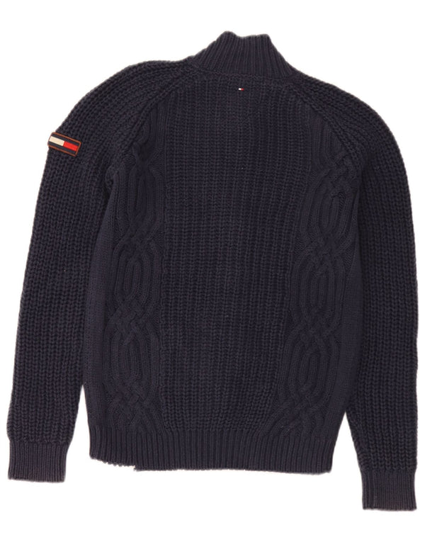 Tommy Hilfiger Boys Cardigan πουλόβερ 13-14 ετών Navy Blue Cotton