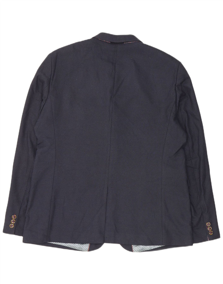 Ted Baker Ανδρικό σακάκι με 2 κουμπιά σακάκι 7 3XL Navy Blue Polyester