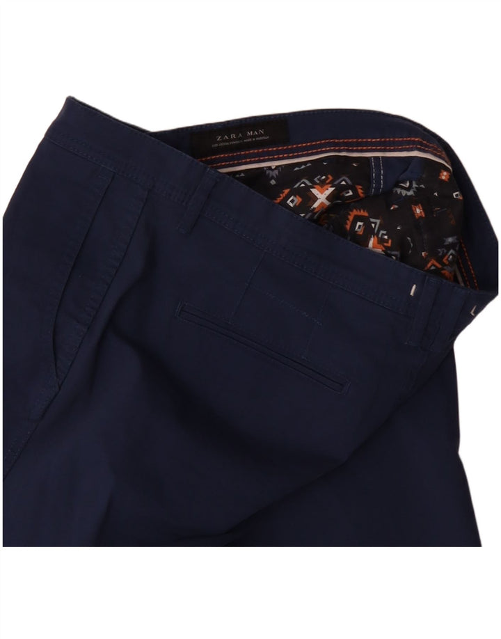 Zara Ανδρικό σορτς Chino EU 40 Medium W31 Navy Blue Cotton