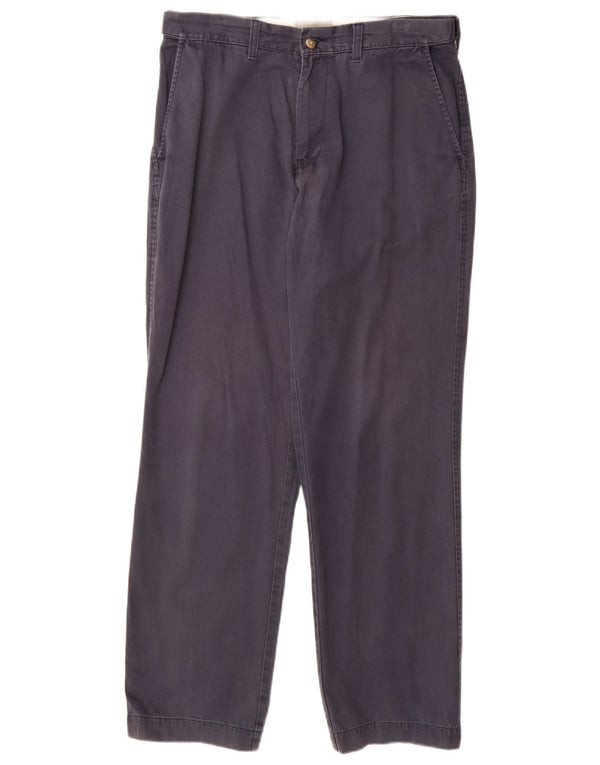 Marks & Spencer Ανδρικό κανονικό παντελόνι Chino W32 L31 Navy Blue Cotton
