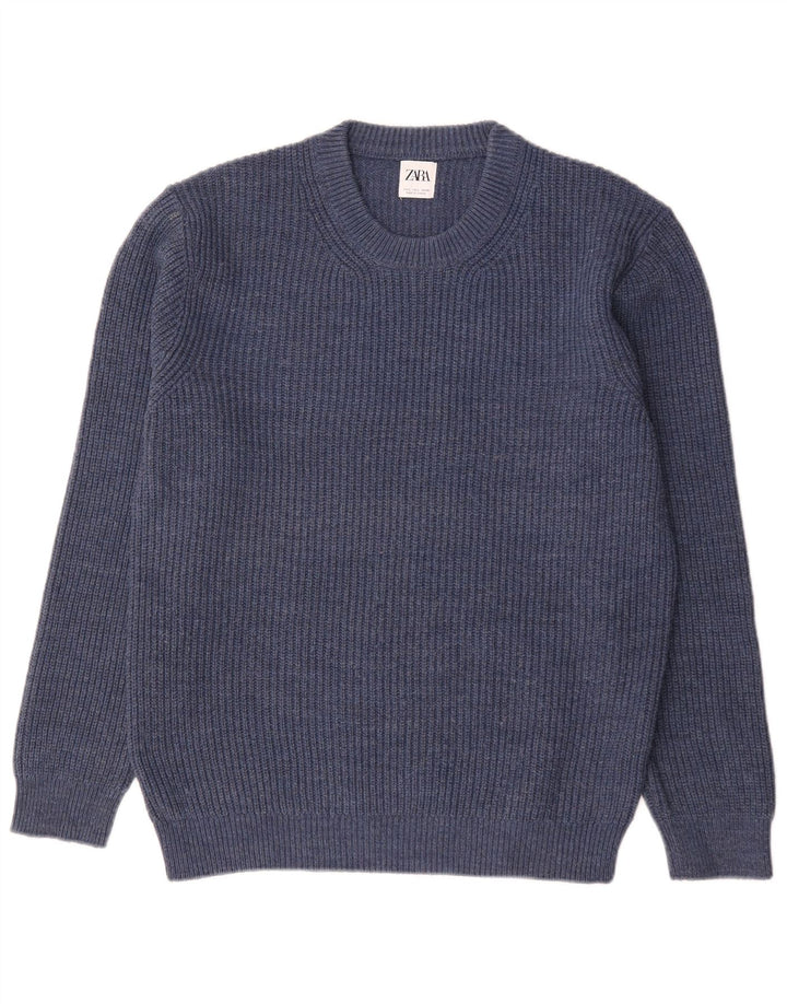 Ανδρικό πουλόβερ Zara Crew Neck Jumper Μεγάλο Μπλε Ακρυλικό