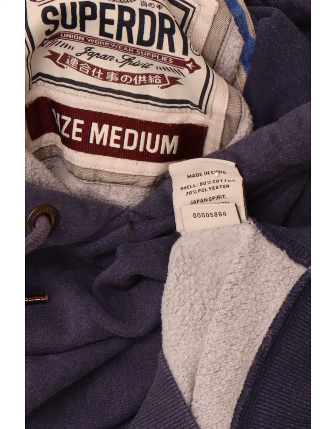 Ανδρικό γραφικό κουκούλα SUPERDRY, μεσαίο μπλε βαμβακερό