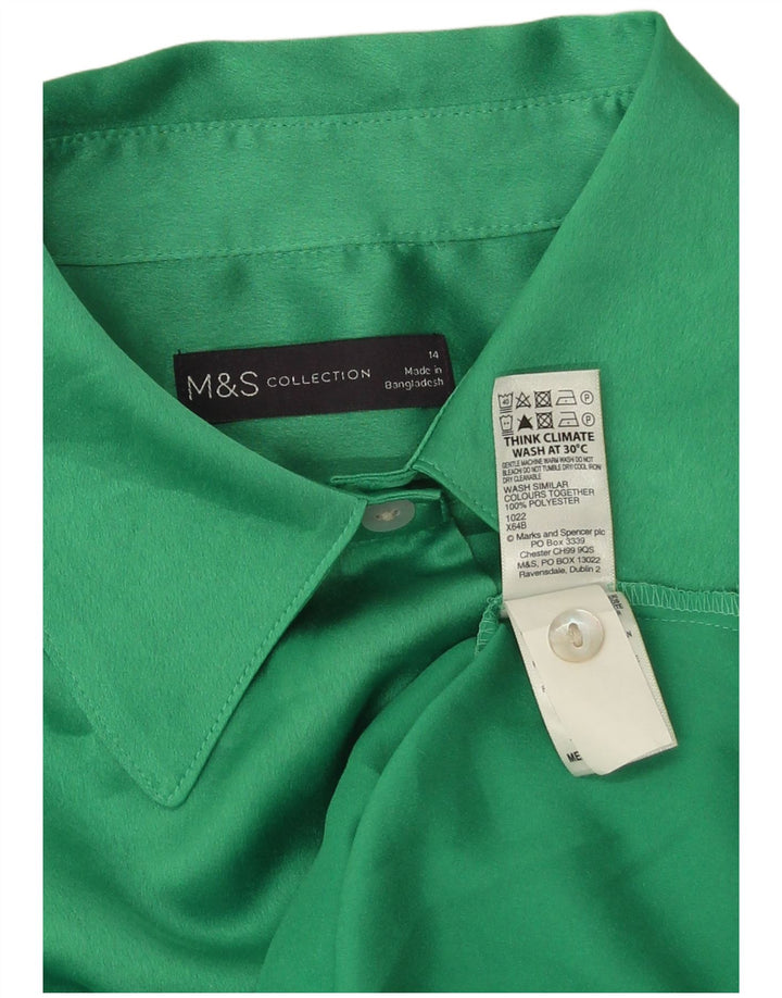 Marks & Spencer Γυναικείο Πουκάμισο UK 14 Large Green Polyester