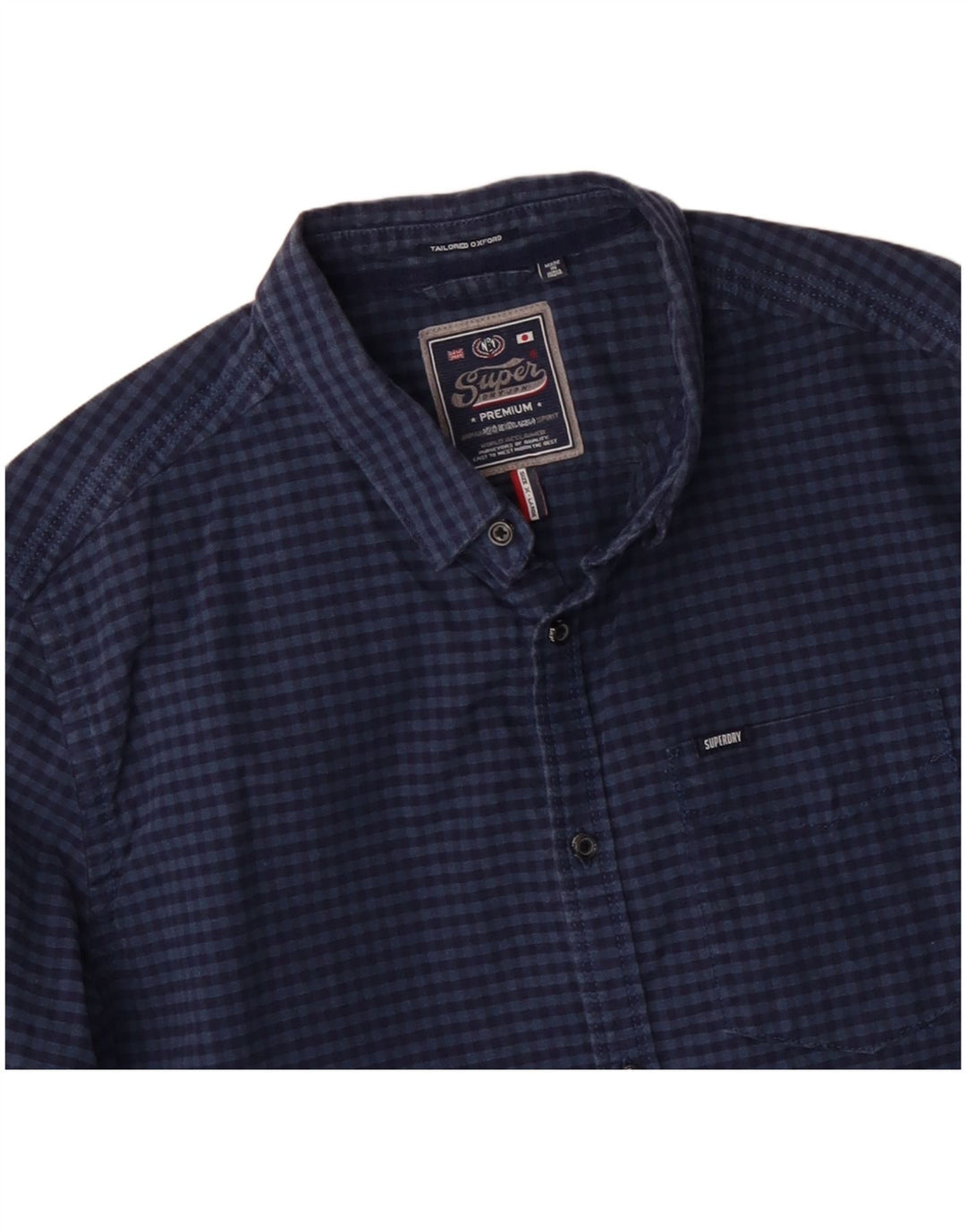 Ανδρικό πουκάμισο SUPERDRY XL Navy Blue Gingham