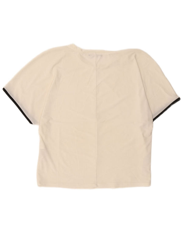 Zara Γυναικείο T-Shirt Top UK 14 Medium Off White Polyester