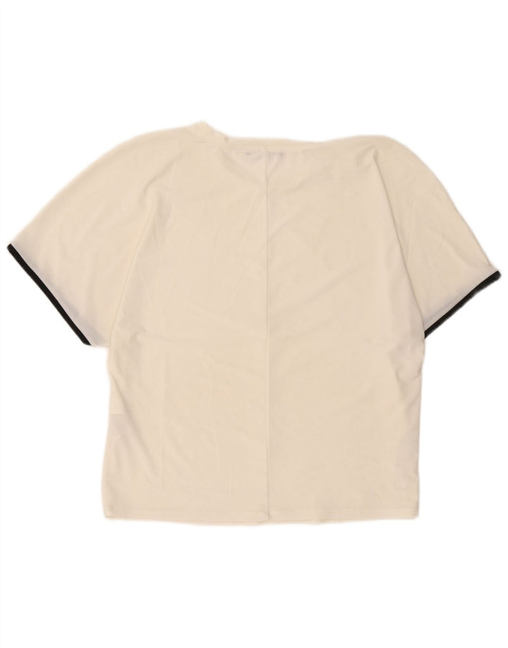 Zara Γυναικείο T-Shirt Top UK 14 Medium Off White Polyester