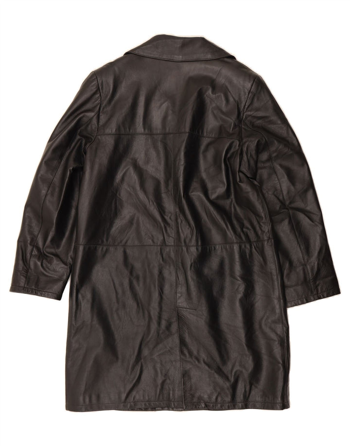 VINTAGE Womens Leather Coat IT 46 Large Black Leather Vintage Vintage and Second-Hand Vintage from Messina Hembry 