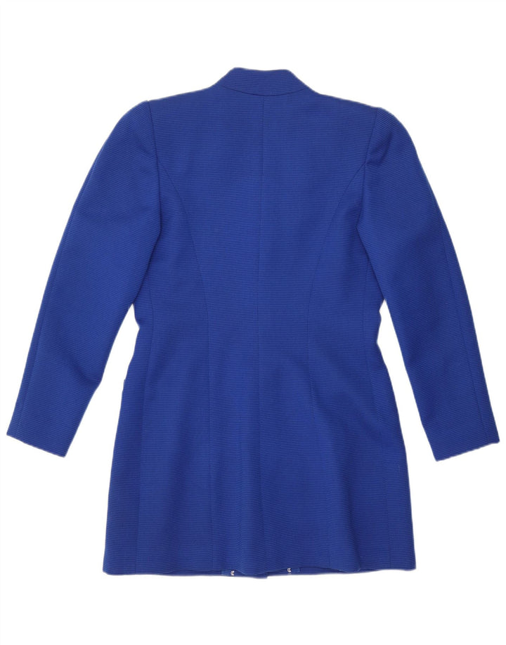 Vintage Γυναικείο Longline με 4 κουμπιά σακάκι UK 12 Medium Blue
