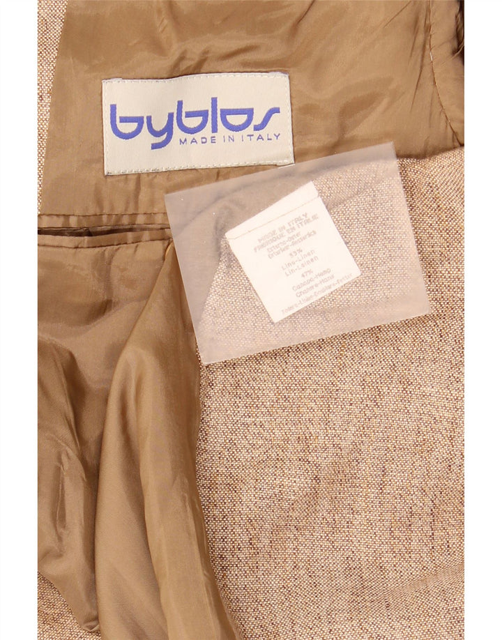 Byblos Ανδρικό σακάκι σακάκι με 3 κουμπιά UK 38 Medium Beige Λινό