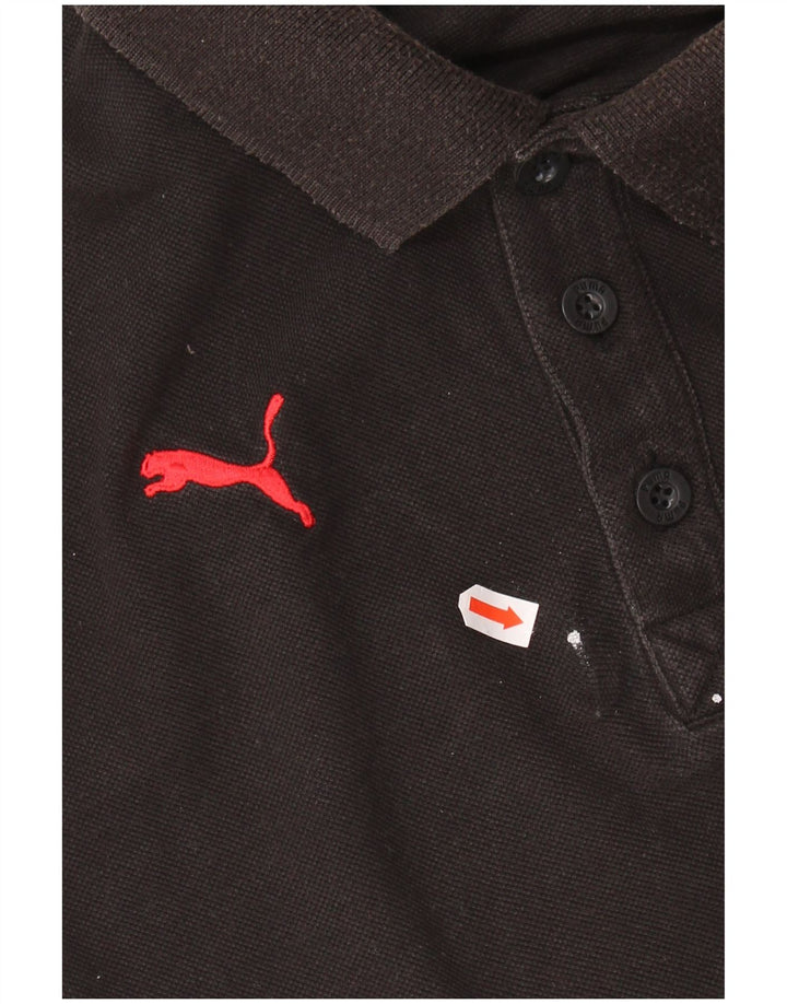 Ανδρικό μπλουζάκι πόλο PUMA, μεσαίο μαύρο χρώμα