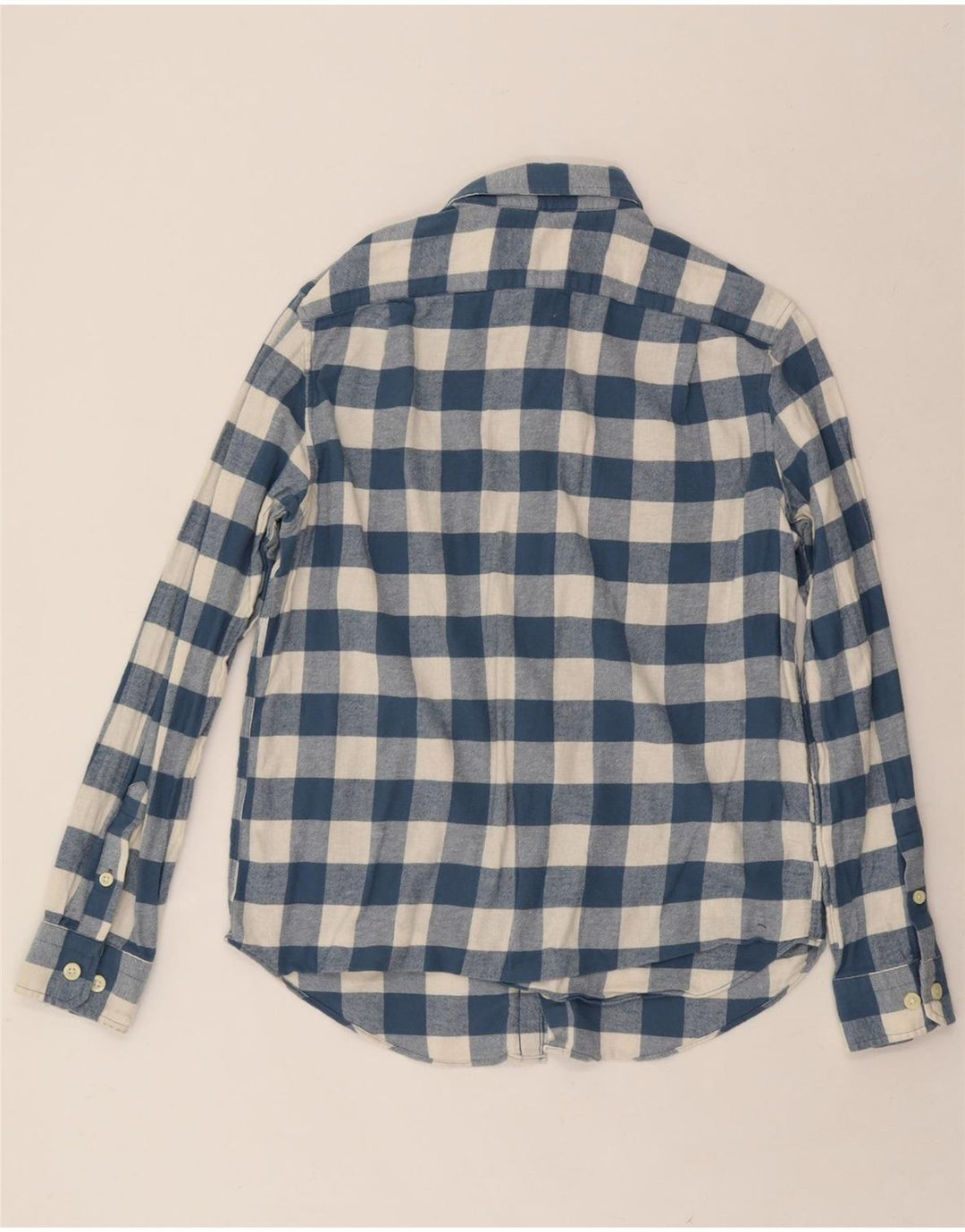 NAUTICA Mens Classic Fit Flannel Shirt Medium Navy Blue Check Cotton Vintage Nautica and Second-Hand Nautica from Messina Hembry 