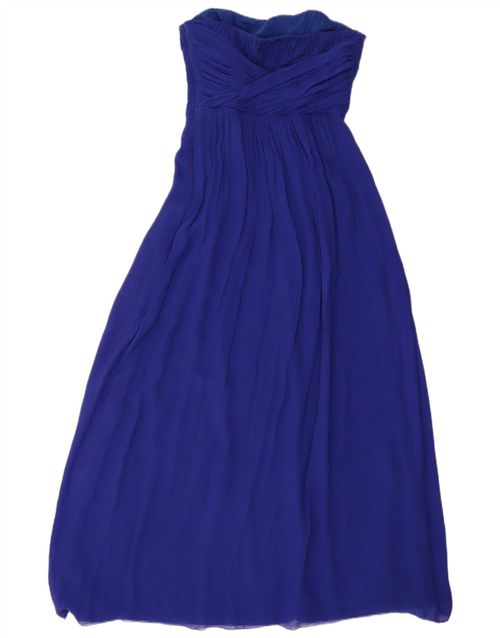 Ted Baker Γυναικείο Maxi Στράπλες Φόρεμα Μέγεθος 3 Μεσαίο Μπλε Μεταξωτό