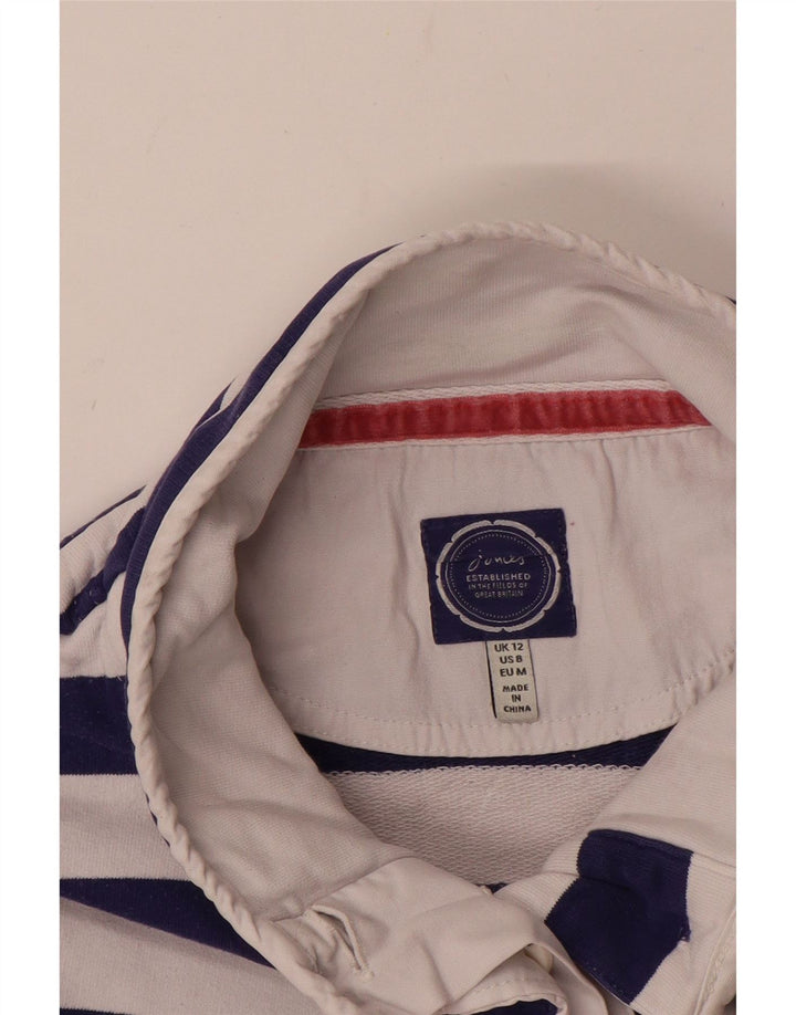 JOULES Γυναικεία φούτερ με λαιμόκοψη με κουμπιά Jumper UK 12 Μεσαίο κόκκινο ριγέ