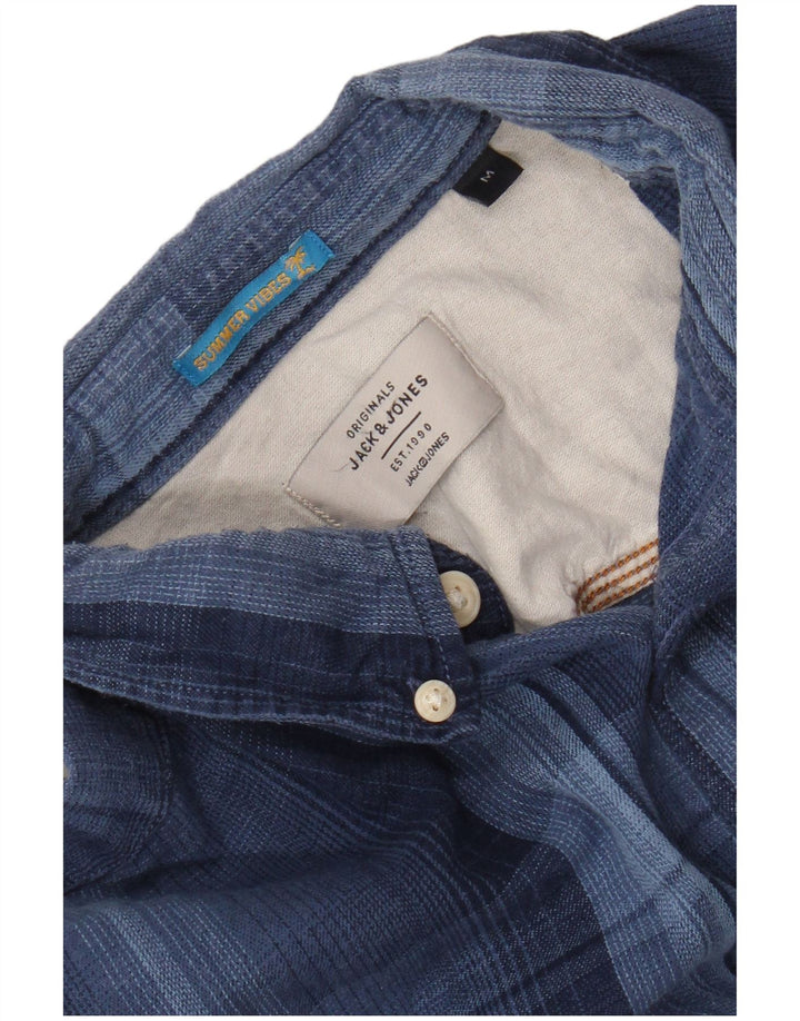 JACK & JONES Ανδρικό φανελένιο πουκάμισο μεσαίο μπλε καρό